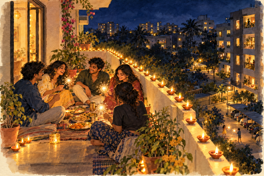 ಬಾಲ್ಕನಿ ದೀಪಾವಳಿ: Balcony Deepavali