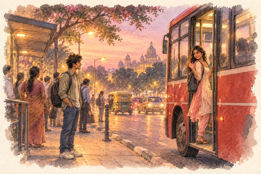ಬಸ್ ಮೆಟ್ಟಿಲ ಮೇಲೆ ಒಂದು ನೋಟ: One look from the bus step